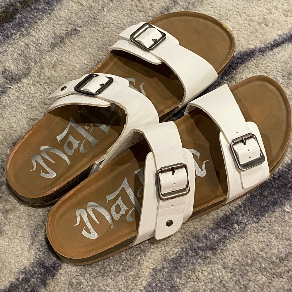 Mad love white sandals